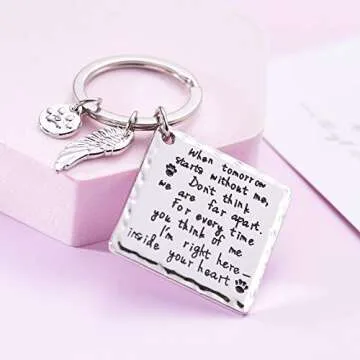 Melix Home Cat Dog Memorial Keychain Loss of Pet Gifts Pet Sympathy Gifts For Dogs Jewelry