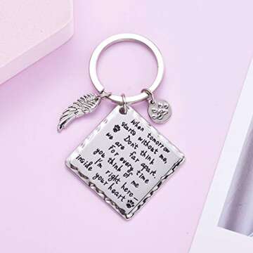 Melix Home Cat Dog Memorial Keychain Loss of Pet Gifts Pet Sympathy Gifts For Dogs Jewelry