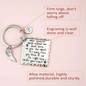 Melix Home Cat Dog Memorial Keychain Loss of Pet Gifts Pet Sympathy Gifts For Dogs Jewelry