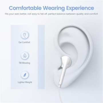 2 Pack USB C Headphones for iPhone 16, Type C Earbuds Wired Earbuds with Microphone & Remote Control Noise Cancelling Earphones, Compatible with iPhone 16 Pro Max, iPad Pro, Most USB C Jack Devices