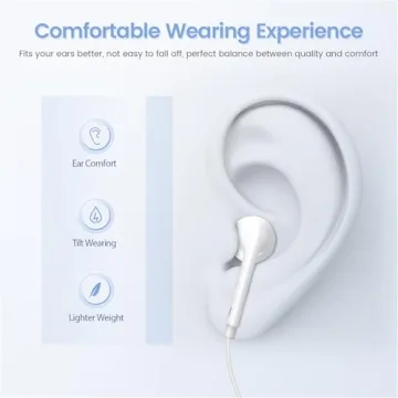 2 Pack USB C Headphones for iPhone 16, Type C Earbuds Wired Earbuds with Microphone & Remote Control Noise Cancelling Earphones, Compatible with iPhone 16 Pro Max, iPad Pro, Most USB C Jack Devices