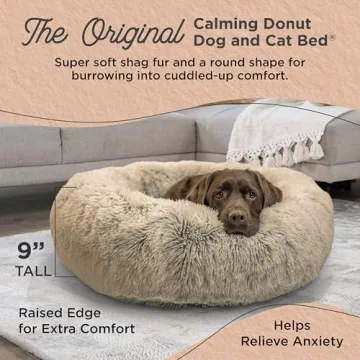 Best Friends Calming Donut Bed in Taupe for Cats and Dogs