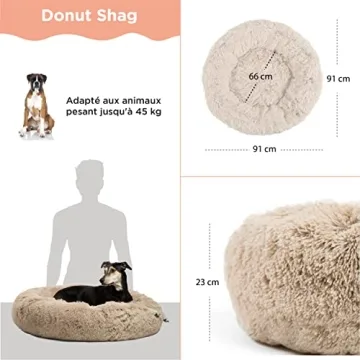 Best Friends Calming Donut Bed in Taupe for Cats and Dogs