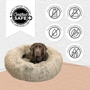 Best Friends Calming Donut Bed in Taupe for Cats and Dogs