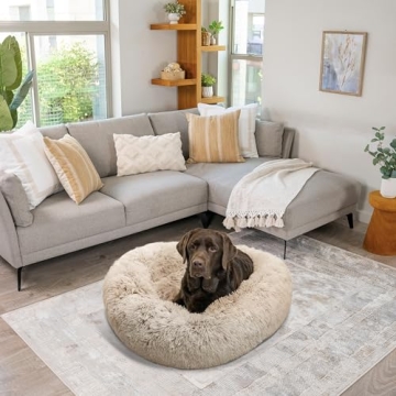 Best Friends Calming Donut Bed in Taupe for Cats and Dogs