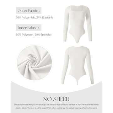 SUUKSESS Women's Long Sleeve Bodysuit for Fall