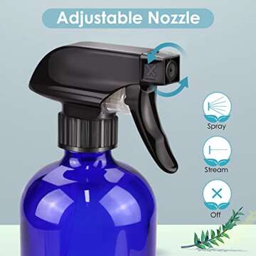 Bontip Glass Spray Bottle, Blue Glass Spray Bottle Set & Accessories for Non-toxic Window Cleaners A...