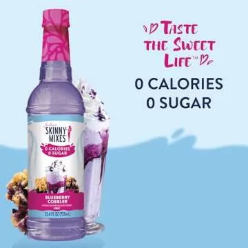 Jordan's Skinny Syrups Sugar Free Coffee Syrup, Blueberry Cobbler Syrup Flavor, Zero Calorie Flavoring for Latte, Protein Shake, Cocktail & More, Gluten Free, Keto Friendly, 25.4 Fl Oz, 1 Pack
