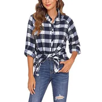 HOTLOOX Womens Plaid Shirt Oversized Flannels Shacket Jacket Long Sleeve Casual Button Down Shirts Womens Fall Fashion 2022
