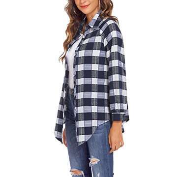 HOTLOOX Womens Plaid Shirt Oversized Flannels Shacket Jacket Long Sleeve Casual Button Down Shirts Womens Fall Fashion 2022