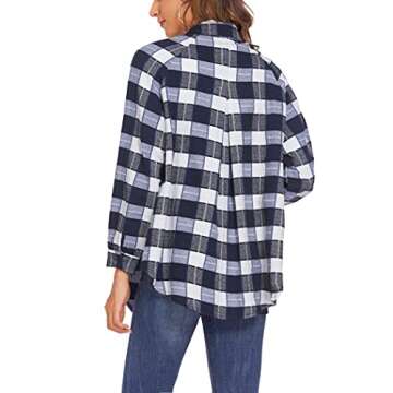HOTLOOX Womens Plaid Shirt Oversized Flannels Shacket Jacket Long Sleeve Casual Button Down Shirts Womens Fall Fashion 2022