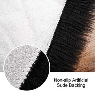 Softlife Black Faux Fur Sheepskin Chair Cover Seats Cushion Pad Super Soft Area Rugs for Living Bedroom Sofa Dorm (1.6ft x 1.6ft)