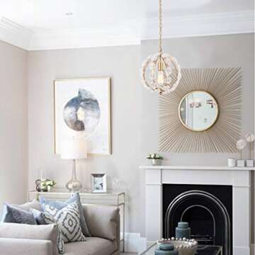 Yifi Deco Elegant Gold Pendant Light Fixture for All Rooms