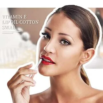 Hoolerry 200 Pcs Vitamin E Lip Oil Disposable Cotton Swabs Vitamin E Stick Oil Applicators Anti Dry Moisture Cotton Swabs for Protect Lip Use Before Teeth Whitening