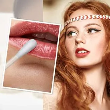 Hoolerry 200 Pcs Vitamin E Lip Oil Disposable Cotton Swabs Vitamin E Stick Oil Applicators Anti Dry Moisture Cotton Swabs for Protect Lip Use Before Teeth Whitening