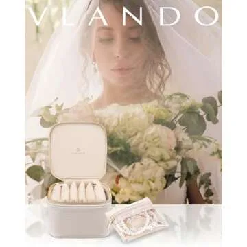 Vlando Travel Small Jewelry Case, Jewelry Travel Organizer with 6 Pcs Jewelry Bags Gifts for Valenti...