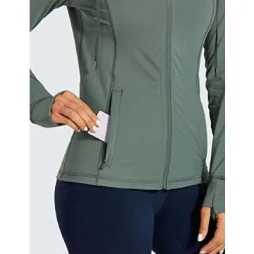 CRZ YOGA Women's Full Zip Hoodie for Sports and Casual Use
