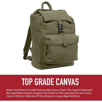 Rothco Canvas Daypack - 34L Durable Backpack