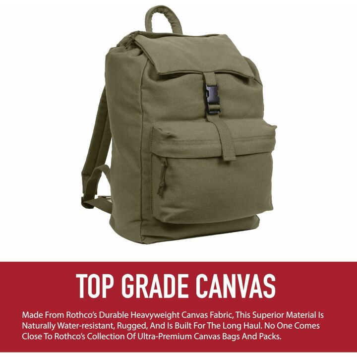 Rothco Canvas Daypack - 34L Durable Backpack