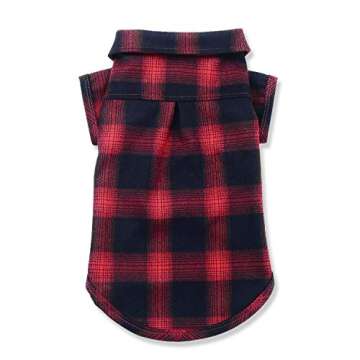 Koneseve Dog Shirt, Pet Plaid Clothes Shirt T-Shirt, Sweater Bottoming Shirt for Small Dog Cat Puppy...