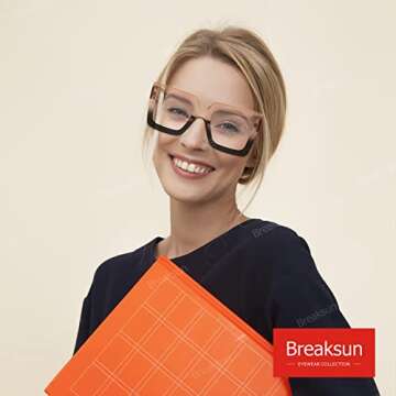 Breaksun Stylish Oversized Blue Light Glasses for Women