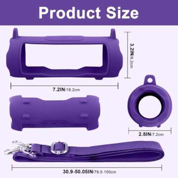 Stylish Silicone Case for JBL Flip 7 with Strap