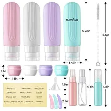Moohemoo 19 Pack Travel Bottles Set for Toiletries