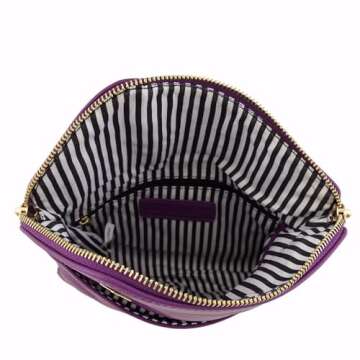 Envelope Wristlet Clutch Crossbody Bag with Chain Strap (Purple) One Size