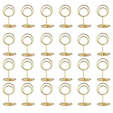 Toncoo 24 Pcs Premium Mini Table Number Holders and Place Cards for Elegant Events