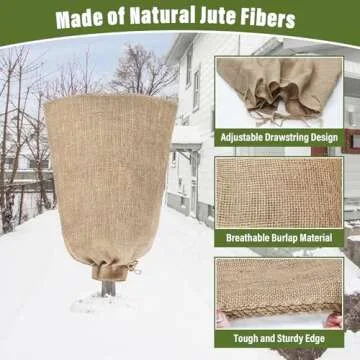 Riare Durable Burlap Winter Plant Cover Bags for Frost Protection
