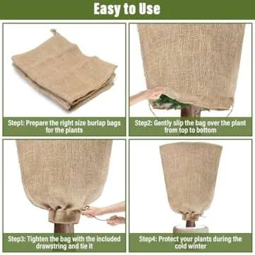 Riare Durable Burlap Winter Plant Cover Bags for Frost Protection