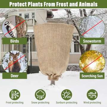 Riare Durable Burlap Winter Plant Cover Bags for Frost Protection