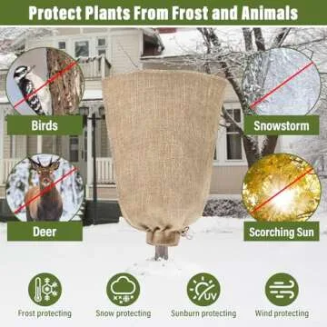 Riare Durable Burlap Winter Plant Cover Bags for Frost Protection