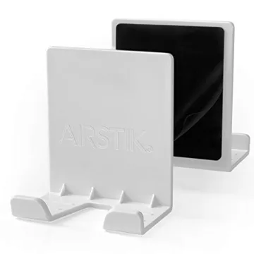 AIRSTIK Cradle Glass Mount Phone Holder Reusable TikTok Facetime Compatible with iPhone iPad Cell Phone for Bathroom Kitchen Shower Dorm Office Made in USA Glass, Mirrors, Windows (White)
