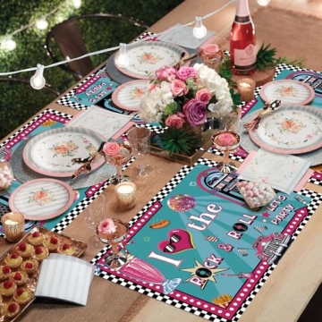 Colorful 50's Party Disposable Placemats Set for Events