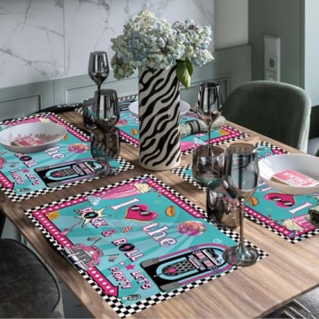 Colorful 50's Party Disposable Placemats Set for Events