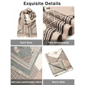 nratto Scarf for Women Pashmina Shawl Wrap for Evening Dress Gift for Women Coffee