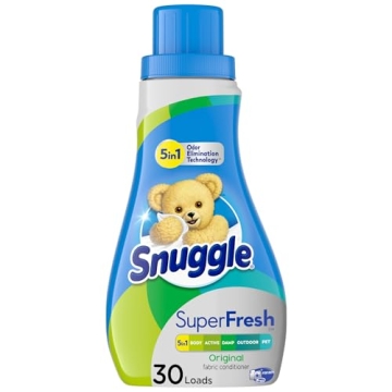 Snuggle Plus Super Fresh Liquid Fabric Softener with Odor Eliminating Technology, 31.7 Fluid Ounces ...