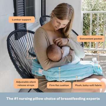 My Brest Friend Nursing Pillow - Deluxe - Enhanced Comfort w/ Slipcover - Ergonomic Breastfeeding Pi...