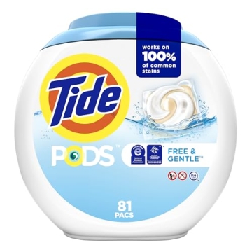 Tide PODS Free & Gentle Laundry Detergent Soap Pacs 81 Count