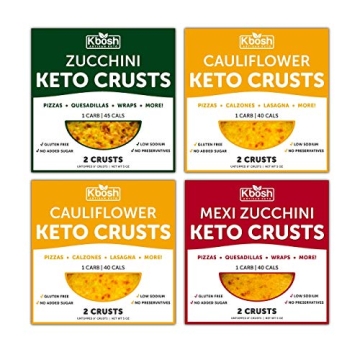KBosh Keto Pizza Crust Variety Pack - Only 1 Carb - Delicious Cauliflower and Zucchini Keto Friendly...