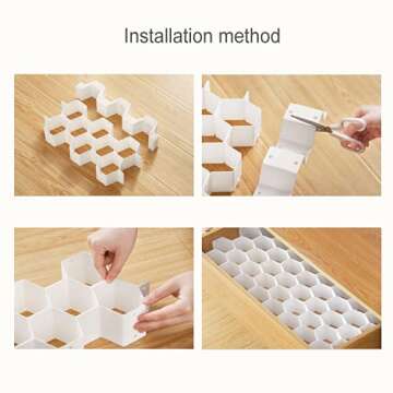 N/D Adjustable Drawer Organizer DIY Style Plastic Partition Storage Clapboard for Socks Belt Scarf Underwear Stationery Divider for Household Pack of 8 pieces Pink