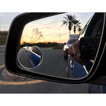 Ampper Blind Spot Mirror, 2" Round HD Glass Frameless Convex Rear View Mirror, Pack of 2