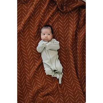 Mebie Baby Rust Mudcloth Muslin Swaddle Blanket