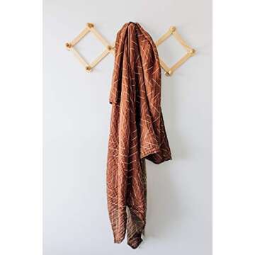 Mebie Baby Rust Mudcloth Muslin Swaddle Blanket