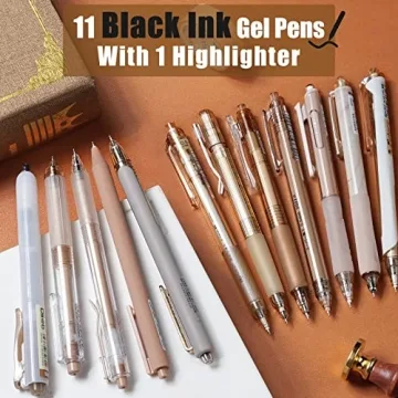 12 Pack Pastel Gel Ink Pens with Highlighter Smooth Writing