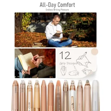 12 Pack Pastel Gel Ink Pens with Highlighter Smooth Writing