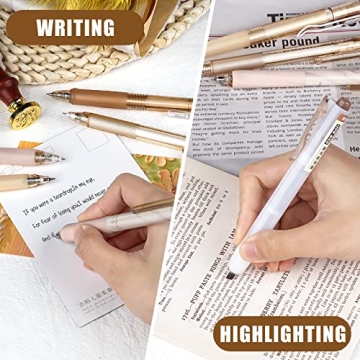 12 Pack Pastel Gel Ink Pens with Highlighter Smooth Writing