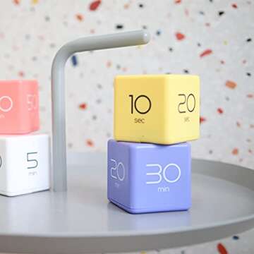 mooas Cube Timer (Violet), Flip Timer Gravity Sensor, Time Management, Productivity Timer Cube Timers Kids ADHD Timer Workout Timer Game Classroom 5, 10, 20, 30 min Timer Setting