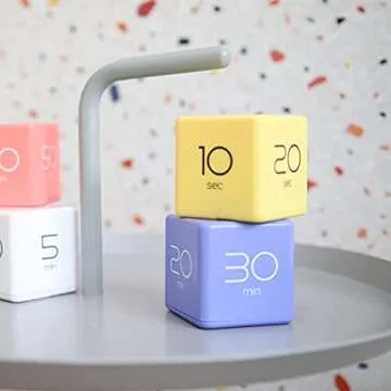 mooas Cube Timer (Violet), Flip Timer Gravity Sensor, Time Management, Productivity Timer Cube Timers Kids ADHD Timer Workout Timer Game Classroom 5, 10, 20, 30 min Timer Setting
